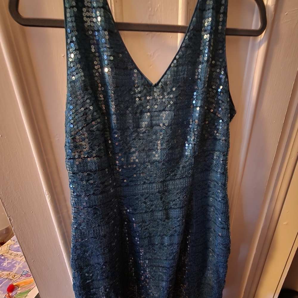 COPY - Size 12 teal sequins dress
